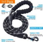 Ladoogo Reflective Dog Collar Padded with Soft Neoprene, Medium, Black - Image 2