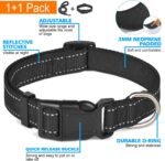 Ladoogo Reflective Dog Collar Padded with Soft Neoprene, Medium, Black - Image 3