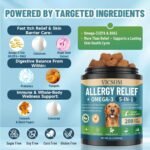 Dog Allergy Chews with Human-Grade Omega 3, Itch Relief Multivitamin 200ct - Image 5