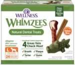 Wellness WHIMZEES Value Pack Natural Dog Dental Treat, Chews, Freshens Breath, Large Size, 50.9 oz Box, 24 Count