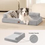 EHEYCIGA Orthopedic Dog Bed Medium Size, Memory Foam Dog Bed, Grey - Image 4