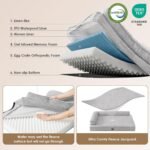 EHEYCIGA Orthopedic Dog Bed Medium Size, Memory Foam Dog Bed, Grey - Image 6