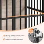 HOOBRO 38.6" Dog Crate Furniture, Wooden Dog Kennel Indoor, Heavy Duty Dog Cage for Small/Medium Dog, Decorative Side End Table, Greige BG100GW03 - Image 5