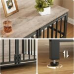 HOOBRO 38.6" Dog Crate Furniture, Wooden Dog Kennel Indoor, Heavy Duty Dog Cage for Small/Medium Dog, Decorative Side End Table, Greige BG100GW03 - Image 6