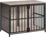 HOOBRO 38.6" Dog Crate Furniture, Wooden Dog Kennel Indoor, Heavy Duty Dog Cage for Small/Medium Dog, Decorative Side End Table, Greige BG100GW03 - Image 7