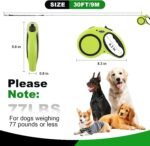 30FT Retractable Dog Leash 30 FT，360° Tangle-Free Dog Walking Leash forMedium and Large Dogs up to 77 lbs one-Hand Brake, one-Button Pause, Lock（Green） - Image 4
