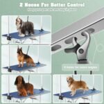 Lyromix 36'' Stainless Steel Pet Dog Grooming Table, Arm/Noose/Tray, Blue - Image 3