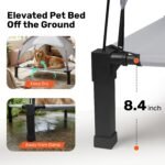 Elevated Dog Bed with Removable Canopy, Sun Protection Shade Tent Dog Cot - Image 3