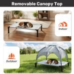 Elevated Dog Bed with Removable Canopy, Sun Protection Shade Tent Dog Cot - Image 4