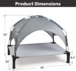 Elevated Dog Bed with Removable Canopy, Sun Protection Shade Tent Dog Cot - Image 6