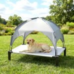 Elevated Dog Bed with Removable Canopy, Sun Protection Shade Tent Dog Cot - Image 7