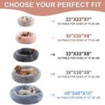 36 inches Faux Fur Fluffy Donut Dog Bed for Large Dogs,Dark Grey - Image 4