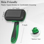 Swihauk Self Cleaning Slicker Brush for Dogs & Cats, Green - Image 4