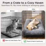 Bedsure Washable Dog Bed for Crate Large Sized Dog, Soft Bubble Fleece, 35" - Image 4