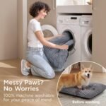 Bedsure Washable Dog Bed for Crate Large Sized Dog, Soft Bubble Fleece, 35" - Image 6