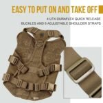 OneTigris No Pull Tactical Dog Harness for Medium Dog, Aire Mesh Dog Vest Harness, Breathable Military Molle Vests with Handles, Service Dog Vest for Walking Hiking Training (M, Brown) - Image 5