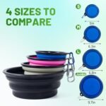 Dog Bowl Pet Collapsible Bowls, 2 Pack Collapsible Dog Water Bowls for Cats Dogs, Portable Pet Feeding Watering Dish for Walking Parking Traveling with 2 Carabiners (Black+Black, Medium) - Image 4