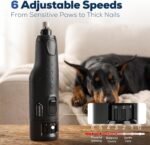 Dog Nail Grinder for Large Dogs, Quiet 6-Speed with LED Light - Image 3