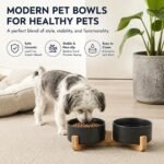 Petygooing Ceramic Dog Cat Bowls Set with Stand,Black Pet Food and Water Bowl,Small Dog Bowls Cute Modern Anti Slip Set of 2 Pet Feeder Small Size Pet Dish(13.5OZ/5.1 in) - Image 6