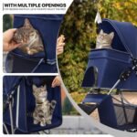 MoNiBloom Pet Stroller for Small/Medium Dogs and Cats up to 33 lbs, Blue - Image 10