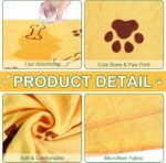 Chumia 8 Pcs Dog Towel for Drying, 40 x 24 Inch, Dog Paw and Bone, Colorful - Image 3