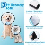 Supet Adjustable Dog Cone Collar After Surgery to Stop Licking,E Collar for Medium Small Dogs, Pet Recovery Collar & Cone,Plastic Cone of Shame for Dogs, Dog Head Neck Cone (S-) - Image 5