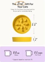 LE TAUCI PET Ceramic Slow Feeder Dog Bowls Small Breed, 0.5 Cups Dog Food Dish for Fast Eaters, Puzzle Bowl for Small Dogs and Cats, 5.5 Inch-Yellow - Image 3