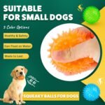 PUPTILY 2 Different Functions Interactive Ball for Dogs 2.5” Squeaky Dog Balls Toys and Puppy Teething Chew Toy Balls for Small Dogs for Clean Teeth and Training （5Pcs） - Image 3