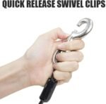 BV Dog Tie Out Cable 25 Feet - Heavy Duty Dog Lead Up to 250 Pounds - Reflective & Rust-Free with Quick Release Swivel Clips & 360° Rotating Clasp - Tangle-Free Dogs Runner for Yard (Grey, Single) - Image 5