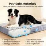 OhGeni Orthopedic M-L Dog Bed, Reversible Memory Foam,36 inch(Gray) - Image 9