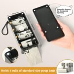 qeerable Dog Poop Bag Dispenser, Wall-Mounted Dog Bag dispenser Outdoor or Indoor for Doggy and Pets, Black Poop Holder for Yard and Park, Included 4 Rolls (60 Bags) - Image 6