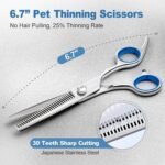 Gimars Titanium Coated Professional 6 in 1 4CR Stainless Steel Dog Grooming Scissors with Safety Round Tip, Heavy Duty Pet Grooming Scissor for Dogs, Cats and Other Animals - Image 6