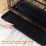 HOOBRO Dog Crate Furniture, 38.6" Large Dog Kennel Indoor, Wooden Cage with Pull-Out Tray, Double Doors Pet House Side End Table for Large/Medium/Small Dogs, Rustic Brown BF982GW03G1 - Image 6