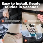 Best Pet Supplies Elevated Dog Car Seat for Small Dogs, Booster Seat with Safety Tether & Storage, Washable Travel Pet Seat for Front or Back Seat, Up to 25 lbs - Brown - 21 x 20 x 14 - Image 5