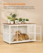 Feandrea 48" Dog Crate Furniture, Heavy-Duty Dog Kennel Side End Table - Image 3