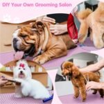 Lyromix 36'' Stainless Steel Pet Dog Grooming Table, Arm/Noose/Tray, Pink - Image 7