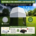 Oranland 8x4x6 FT Dog Kennel Outdoor for Large Dogs with Silver Roof - Image 3