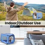 Portable Collapsible Pop Up Kennel, 32.5"L x 19.5"W x 19.5"H, Blue - Image 6