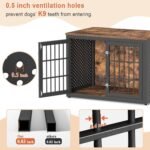 rehomerance 38" Heavy Duty Dog Crate Furniture for Large and Medium Dogs,Wooden Metal Kennel for High Anxiety Dogs, Chew Proof Pet Cage Indoor, Decorative Dog Kennel End Table - Image 3