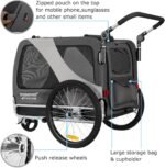 DOGGYHUT® Premium X Large Pet Bike Trailer & Stroller Up to 100 lbs (Gray) - Image 3