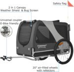DOGGYHUT® Premium X Large Pet Bike Trailer & Stroller Up to 100 lbs (Gray) - Image 4