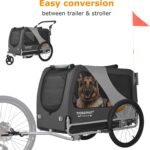DOGGYHUT® Premium X Large Pet Bike Trailer & Stroller Up to 100 lbs (Gray) - Image 7