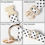 Spring Summer Dog Collar for Girl Dogs- White Polka Wedding Dog Collar, Adjustable Soft Beach Dots Dogs Collars for Small Dogs, S - Image 3