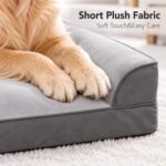 XLarge Orthopedic Dog Bed, Calming Waterproof Memory Foam Dog Sofa Bed for Large Dogs with Removable Washable Cover & Non-Slip Bottom, Warm Plush Pet Bed, Light Grey, 49”x38” - Image 7