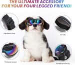 Dog Sunglasses Dog Goggles, UV Wind Dust Fog Protection Pet Glasses Eye Wear with Adjustable Strap for Medium or Large Size (Laser) - Image 3