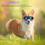 Dog Sunglasses Dog Goggles, UV Wind Dust Fog Protection Pet Glasses Eye Wear with Adjustable Strap for Medium or Large Size (Laser) - Image 4