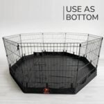 PJYuCien Puppy Playpen with Bottom Pad and Door, 8 Panels 24" H, Black - Image 3