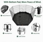PJYuCien Puppy Playpen with Bottom Pad and Door, 8 Panels 24" H, Black - Image 7