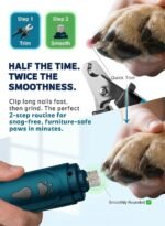YABIFE Super Quiet Dog Nail Grinder & Clippers Kit with 2 LED Lights, 3 Speeds Up to 12,000 RPM, Lower Than 30dB Electric Pet Nail Trimmer for Small Medium Large Dogs and Cats - Image 5