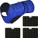 Dog Cooling Vest + 3 Ice Packs – 2-Layer Evaporative Cooling Jacket with High Collar, UV Protection & Size-Matched Ice Pack – Cooling Vest for Dogs for Hot Weather (Blue Aqua, X-Large)